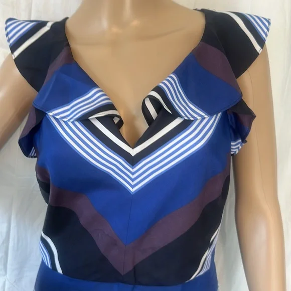 Banana Republic Elegant Striped Blue and Black Dress - Picture 3 of 8